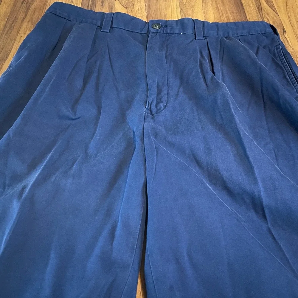 Polo Ralph Lauren Golf Mens 34 Fairway Shorts Navy Blue Pleated Cotton Twill